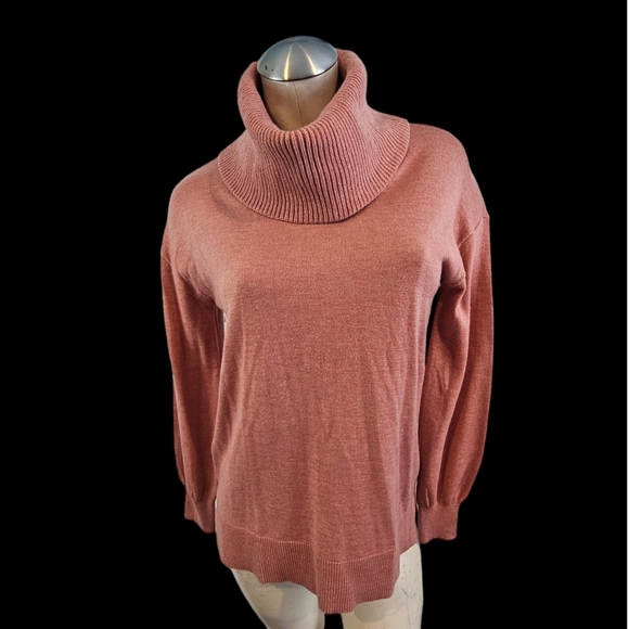 Ann Taylor Loft Size S Pink Slouchy Turtleneck Sweater - Picture 1 of 6